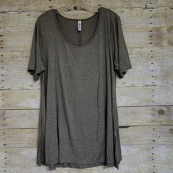 EUC LuLaRoe Perfect T Large - Heathered Green - Picture 1 of 6
